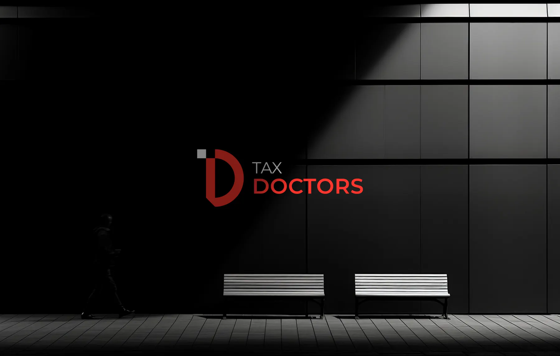 Brand identity for TaxDoctor - mark applied across a studio environment