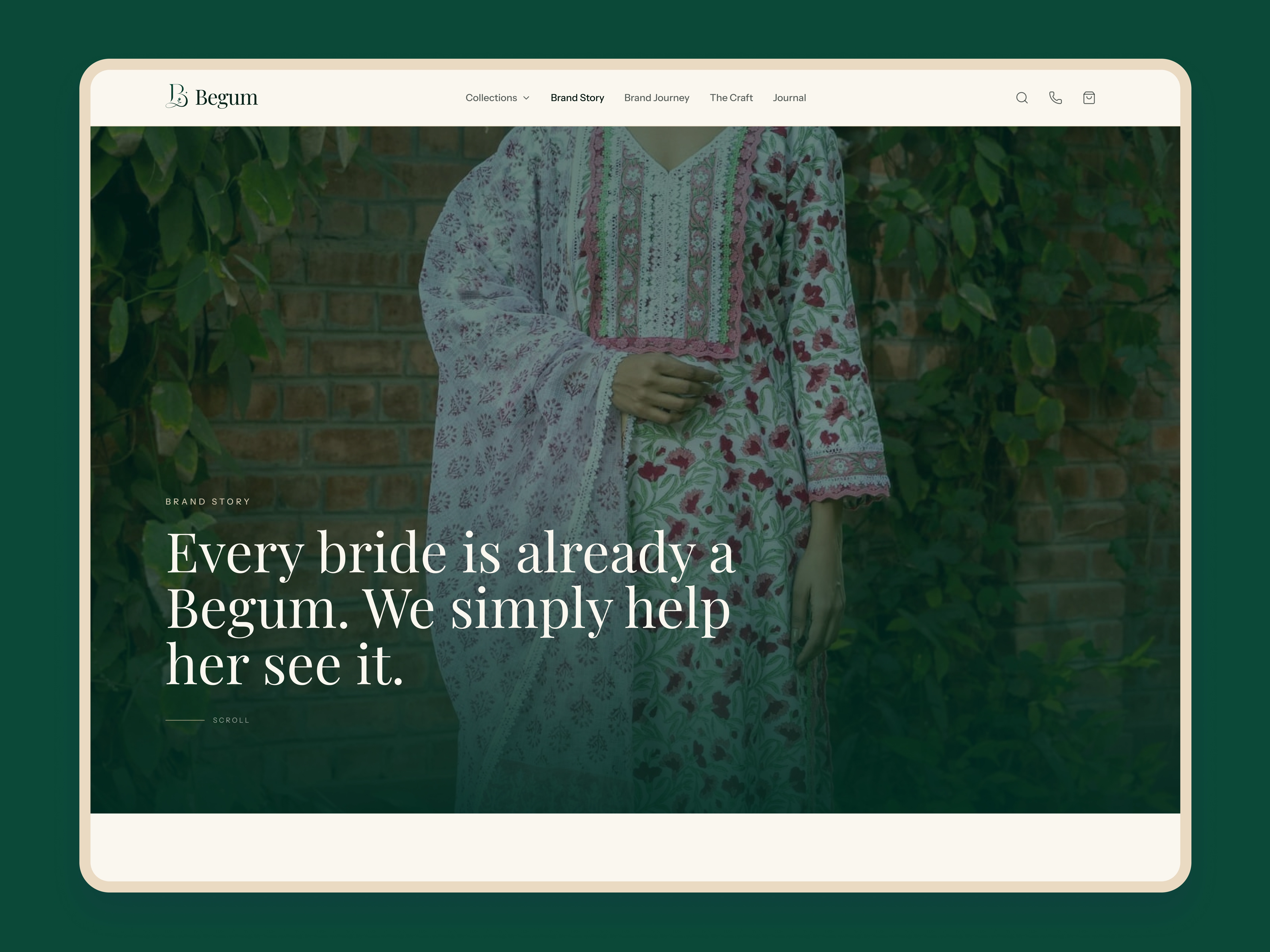 Brand story and craft process page