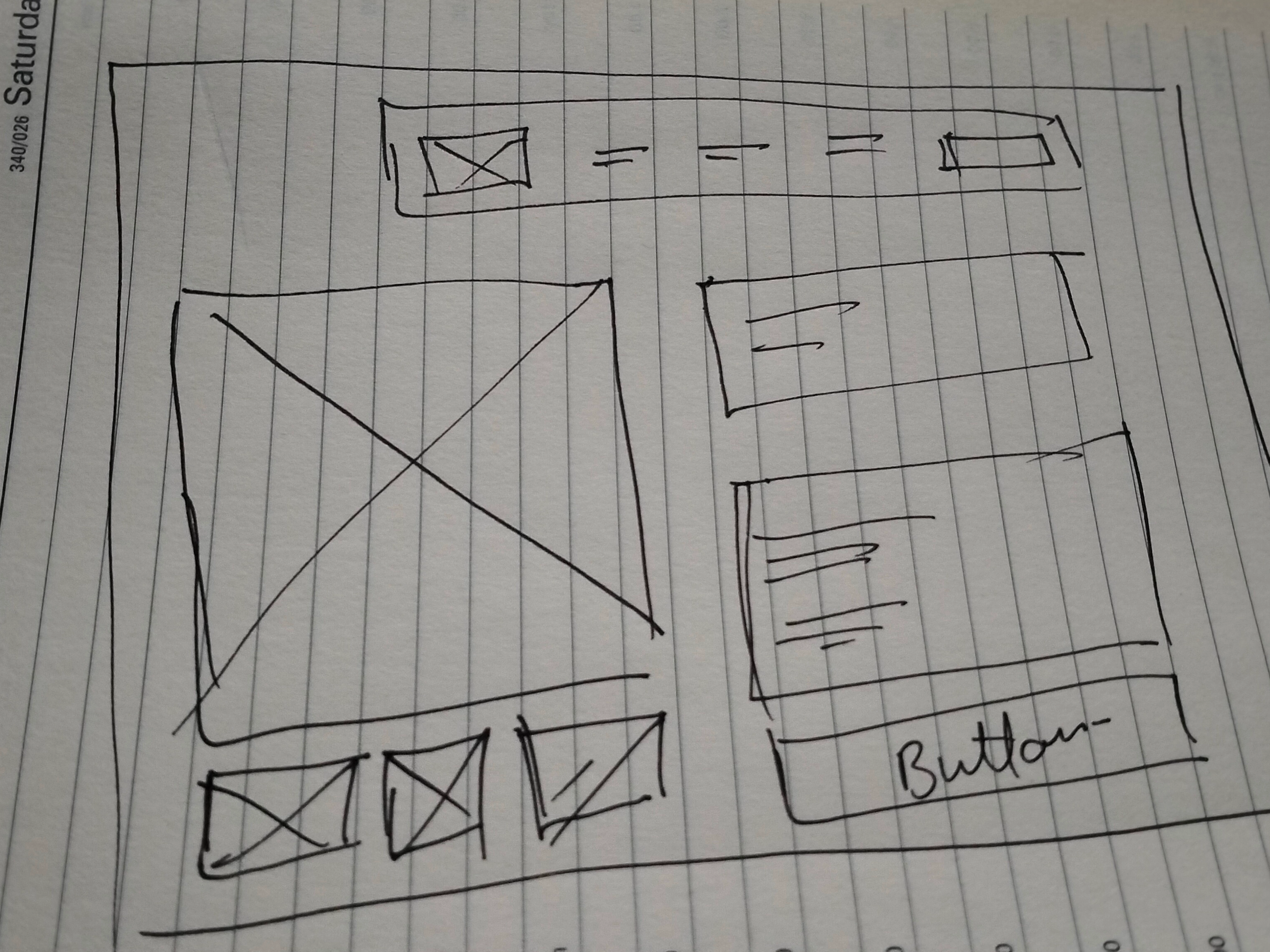Homepage wireframe sketches