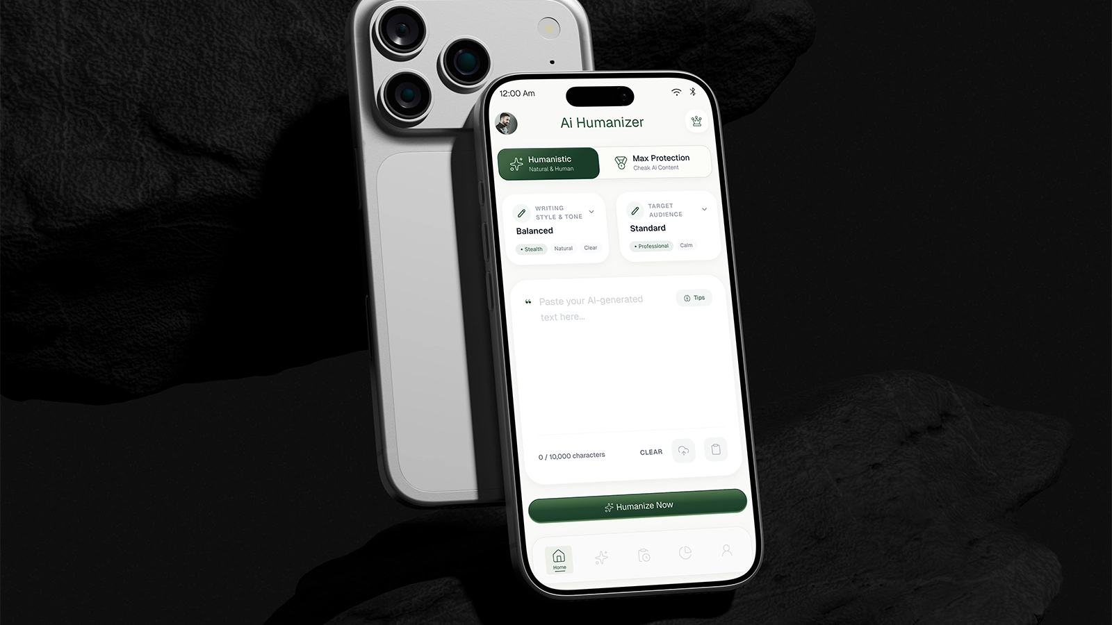 Stealth Humanizer redesigned home screen