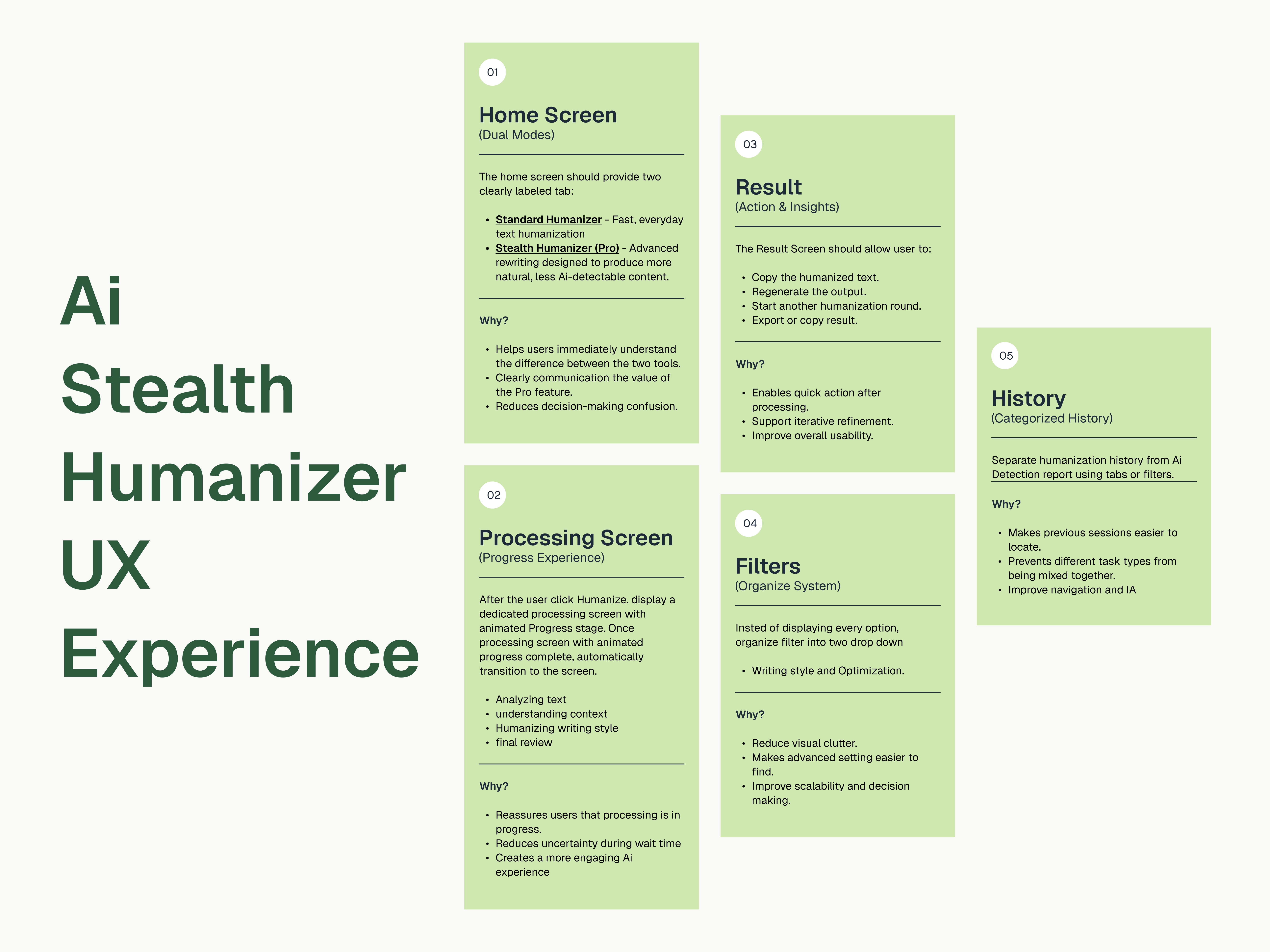 Stealth App Ux Experience sheet