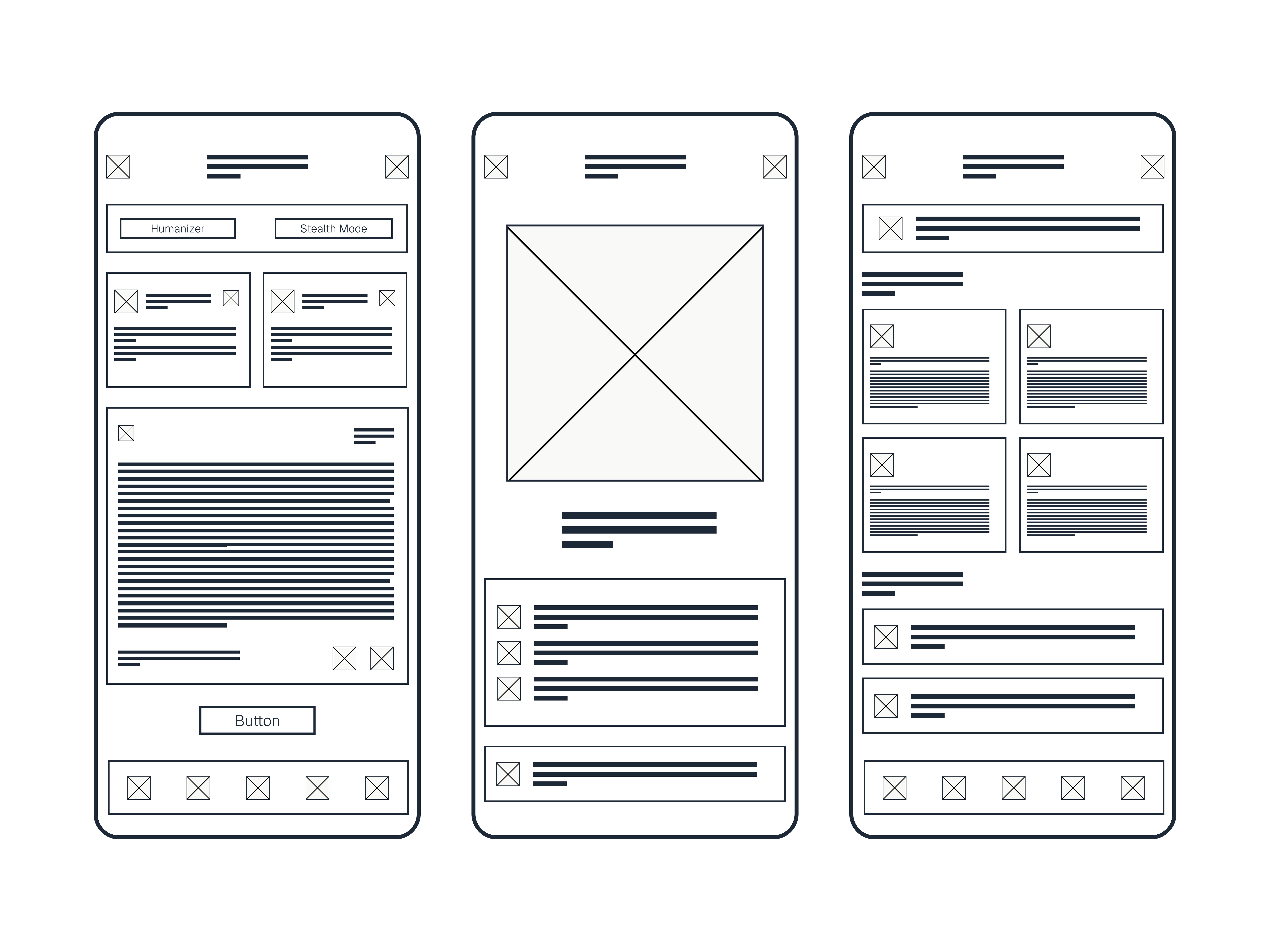 Stealth logging interaction wireframes